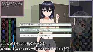 Crossdressing girl gets toyed and groped in a game