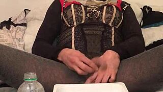 Dirty sissy gets drunk and pisses in public