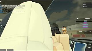 Roblox cartoon sex in car with wife, missionary and creampie