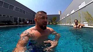 Married Woman Fucks Unknown Employee in the Pool