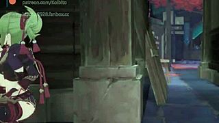Lakris’ big tits and her love for blowjob in Genshin Impact