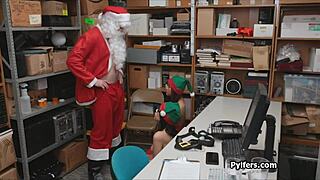 Asian Teen Elves Caught in Wild Office Threesome Action
