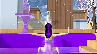 point of view cartoon fox girl dances on lap