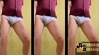 Alejandro Mistral displays his bulge in underwear for a solo homemade session
