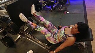 Amateur Trains at Gym Without Panties, Teasing Monster Cock