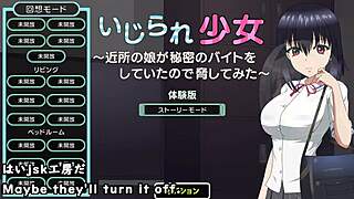 Crossdressing girl gets toyed and groped in a game