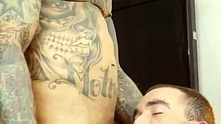 Tattooed hetero fucks doctor bareback