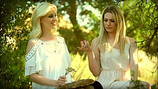 Blonde Petite Teen Lesbians Dahlia Sky and Charlotte Stokely