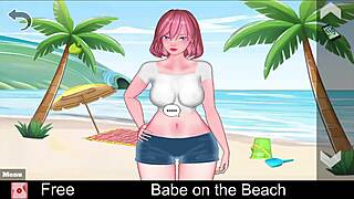 Babe plays an exciting game on the sunny beach