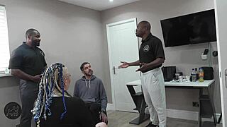 Old stud gets humiliated in a group gangbang scene