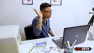 Tattooed Teen Fucks Boss in Raw Anal POV