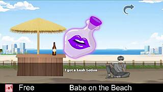 Babe plays an exciting game on the sunny beach