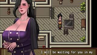 in this hentai game, curing the hot scientist with big tits and ass