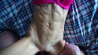 Athletic guy cums twice from upside down blowjob