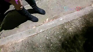 Cristina Almeida Gets Ass Fucked Doggystyle by Motoboy in Public Cuckold Scene