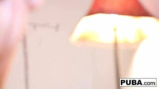 Busty Brett In Red Heels Masturbating