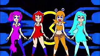 Pacman ghost girls dance 3 phases 1080p