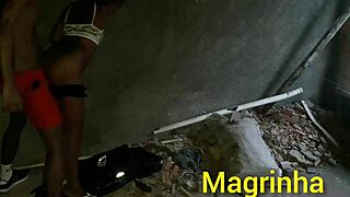 Can skinny girl handle big black cock in abandoned favela house?