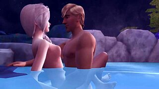 Elsa and kristoff have public sex in wild