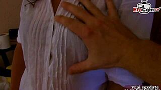 French Amateur Milf In Casting Interview, Showing Small Tits For First Time