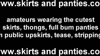 let me flash you a peek up my skirt with these cute panties, babe