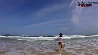 Walking naked after good sex on beaches