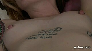 Sexy amateur with pierced nipples intensely masturbates to orgasm