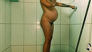 Pregnant Brunette Sucks Cock And Gets Pussy Gaped