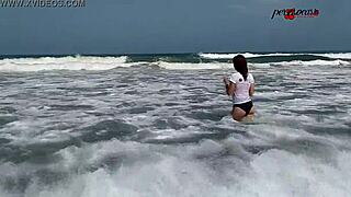 Walking naked after good sex on beaches