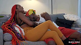 Black transsexual Jordan gets hardcore fucked bareback