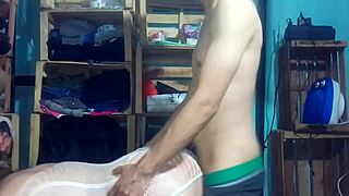 She wears red white dress and we play