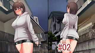 The Shy Girl In Night Walk 2 Tries Take Off Her Skirt While Wandering In The Dark Alley.