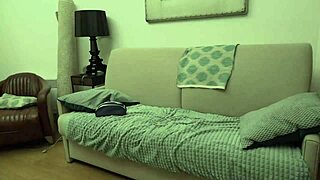 Natural tits bounce while she gets fucked by a monster
