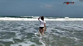 Walking naked after good sex on beaches