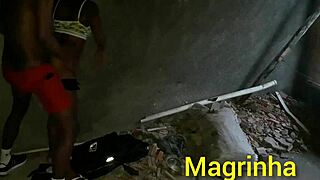 Can skinny girl handle big black cock in abandoned favela house?