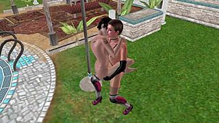 cute lesbian girls fuck in lifting position