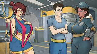 Beautiful babes in a 3D animated porn movie titled Deep Vault 69: Fallout – Part 2