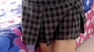 Amateur video of me jerking off and fucking my stepdaughter