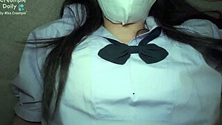 Damn, Thai student gets creampied in wild monkey hold position!