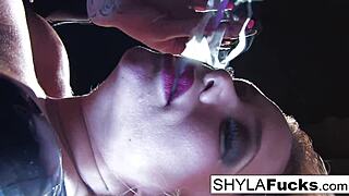 Shyla Stylez in hot fetish scene with smoking and big tits