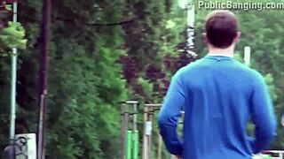 young hottie alexis crystal fucked in public by 2 guys