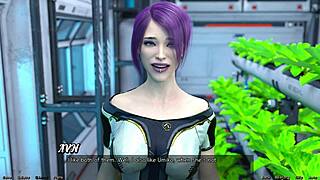 A shy emo girl floats in space and meets a mature man