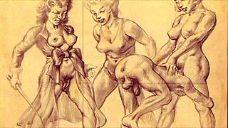 This is a collection of antique illustrations for adult content