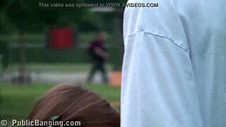 young hottie alexis crystal fucked in public by 2 guys