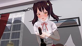 Adik Perempuan 18+ Aku Goda Dengan Handjob Edging Dalam Anime