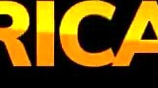 Short Hair Ebony Babe Gets Massive Cum Shower