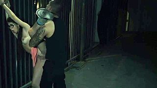 Lady in glasses bound with vibrator for domination