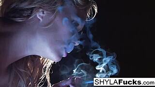 Shyla Stylez in hot fetish scene with smoking and big tits