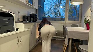 Does your roommate fuck you hard like this beautiful babe in cowgirl and bent over positions?