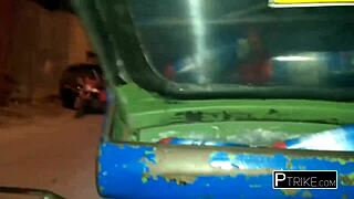 cute asian petite loves her g-spot outdoors